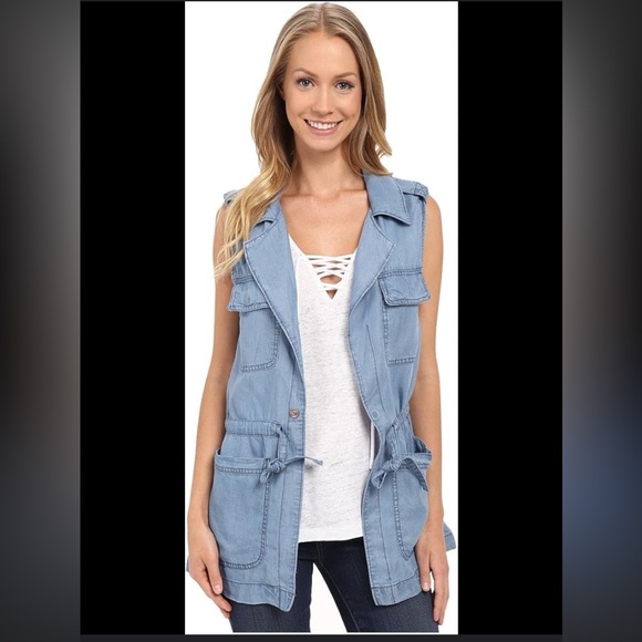 Sanctuary Jackets & Blazers - Sanctuary‎ Women's Day Trip Chambray Utility Vest Size Large